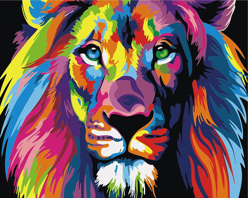 Rainbow Lion Portrait
