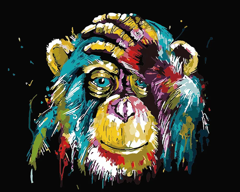 Rainbow Monkey Portrait