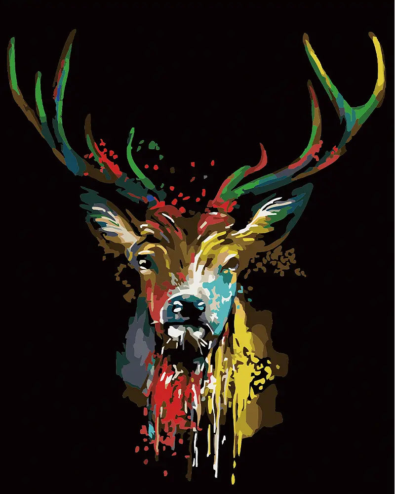 Rainbow Deer Portrait