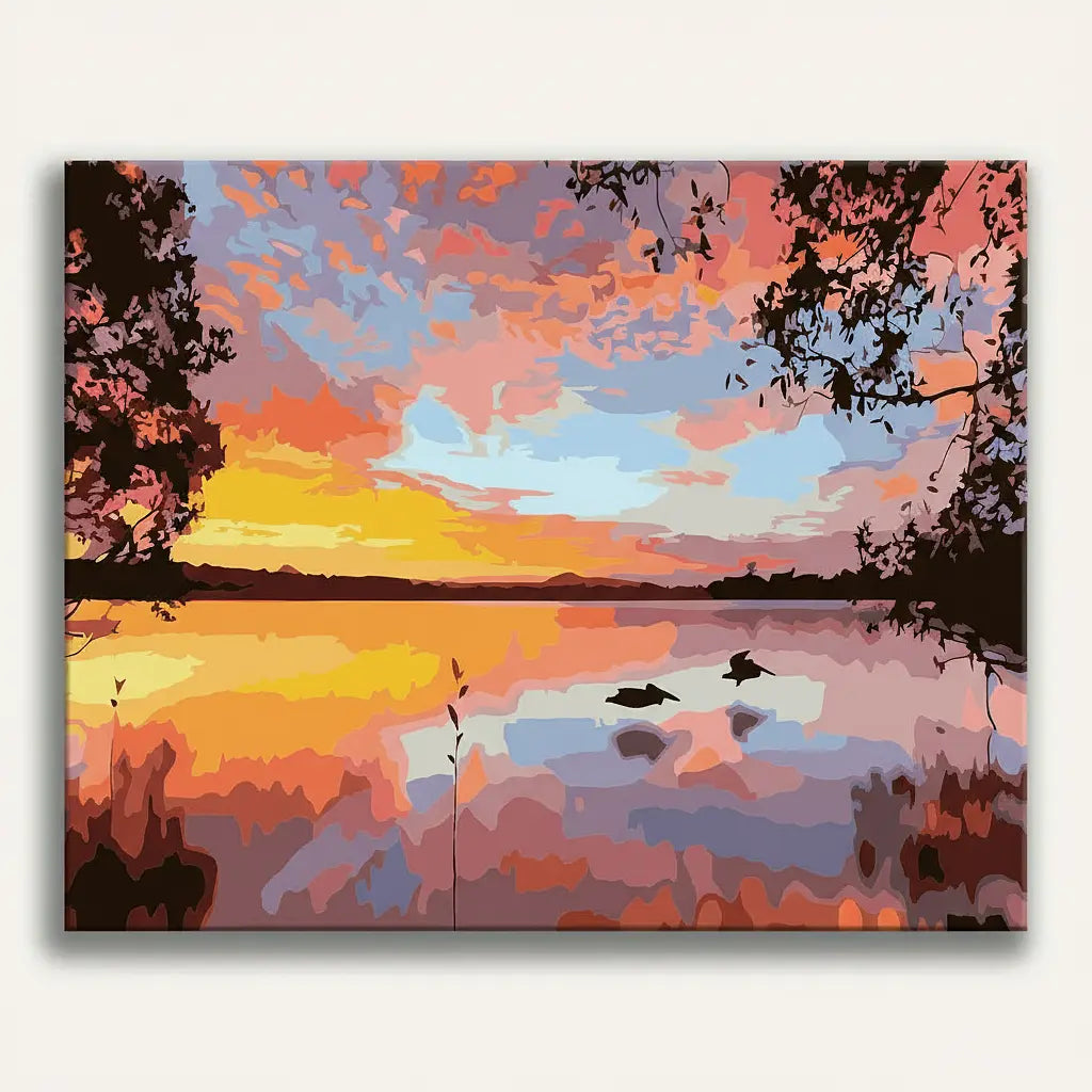 Colorful Sunset Lake