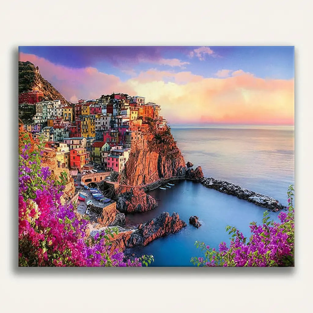 Coastal Village Sunset