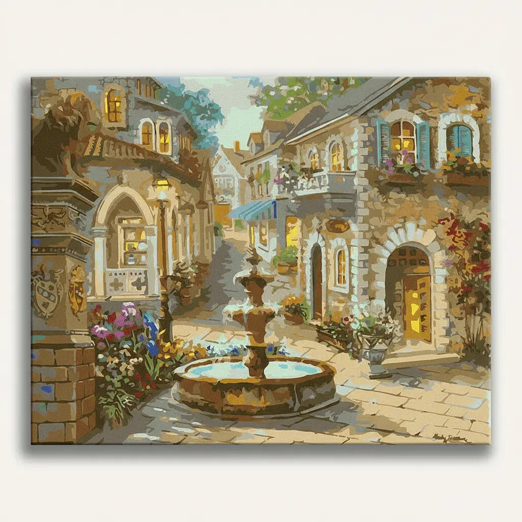 Village Fountain Courtyard