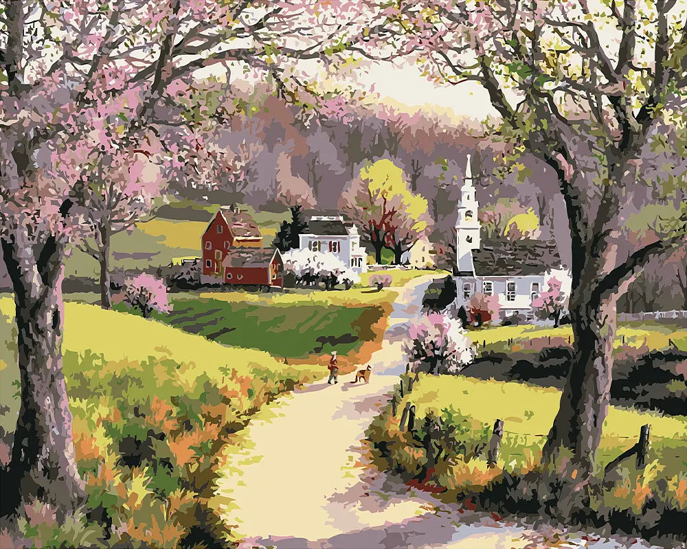 Village Through Blossoms
