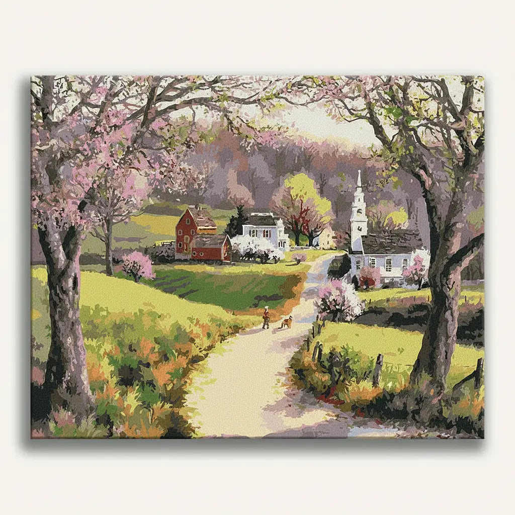 Village Through Blossoms