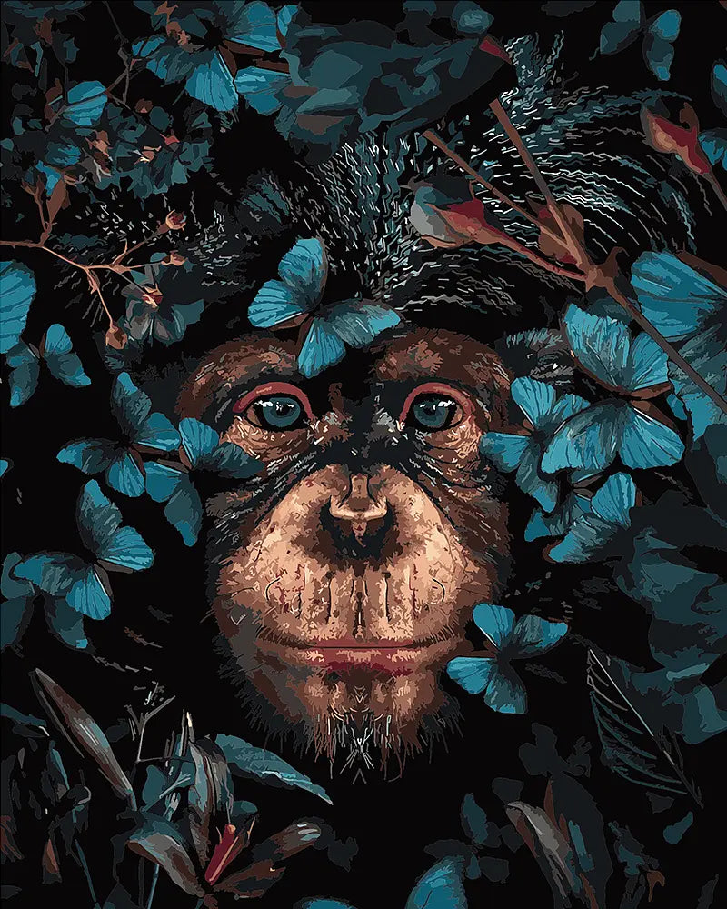 Butterfly Chimp Portrait