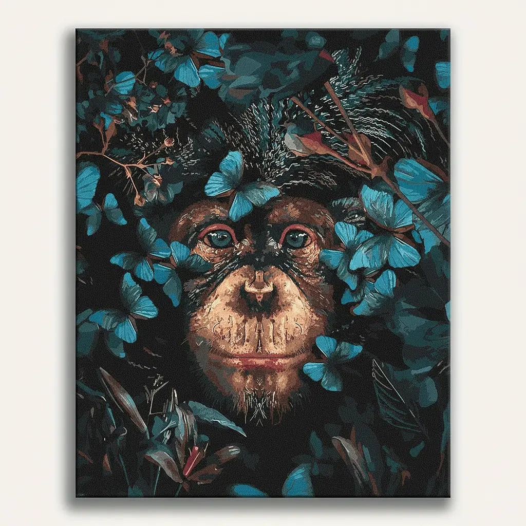 Butterfly Chimp Portrait