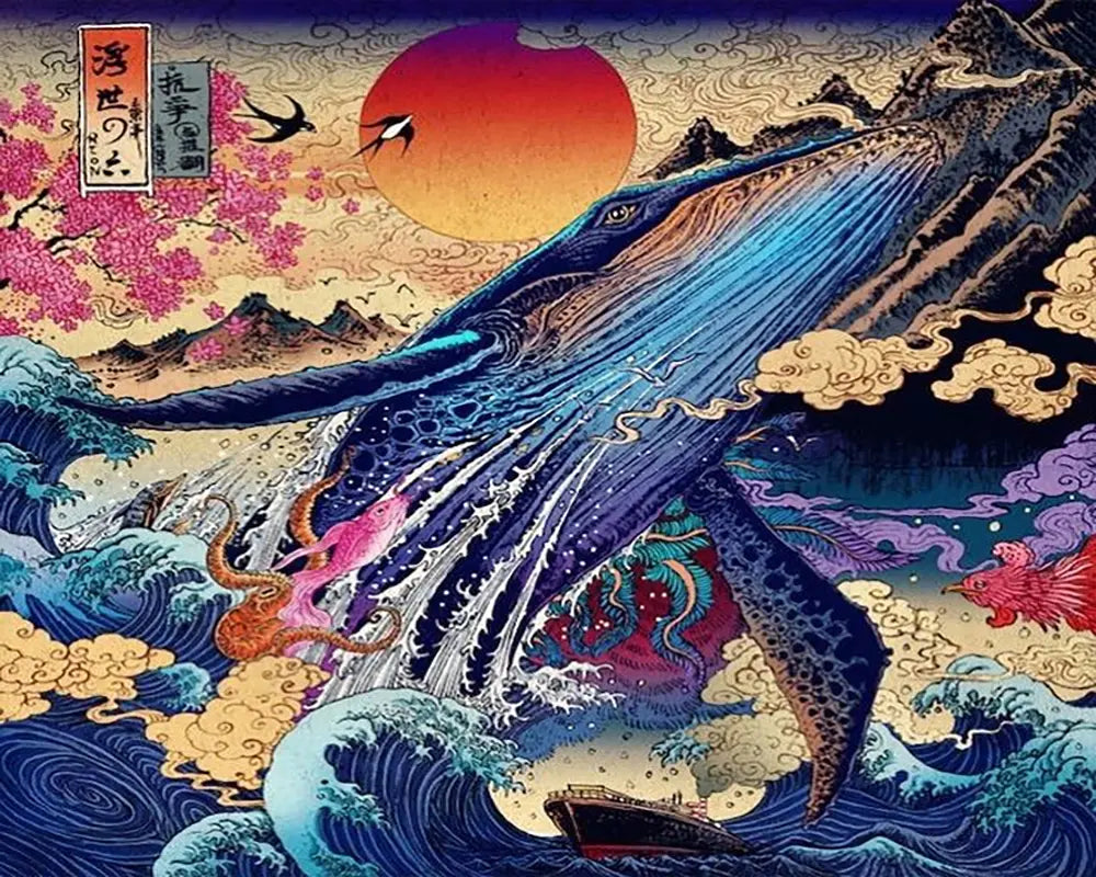 Whale Wave Art