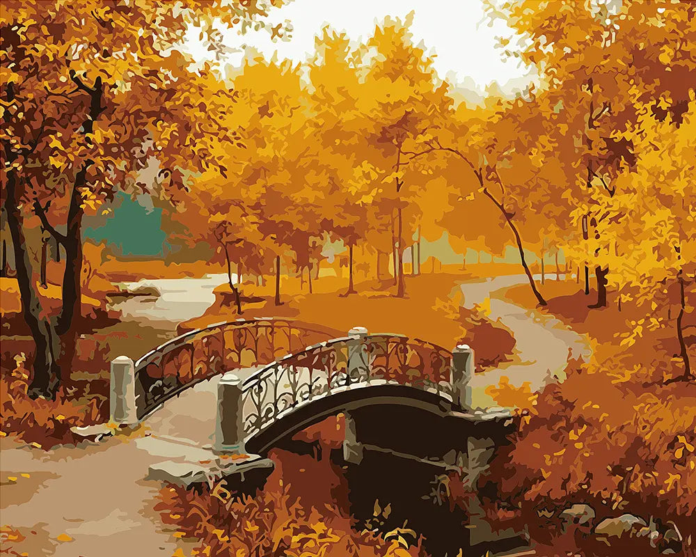 Autumn Bridge Scene