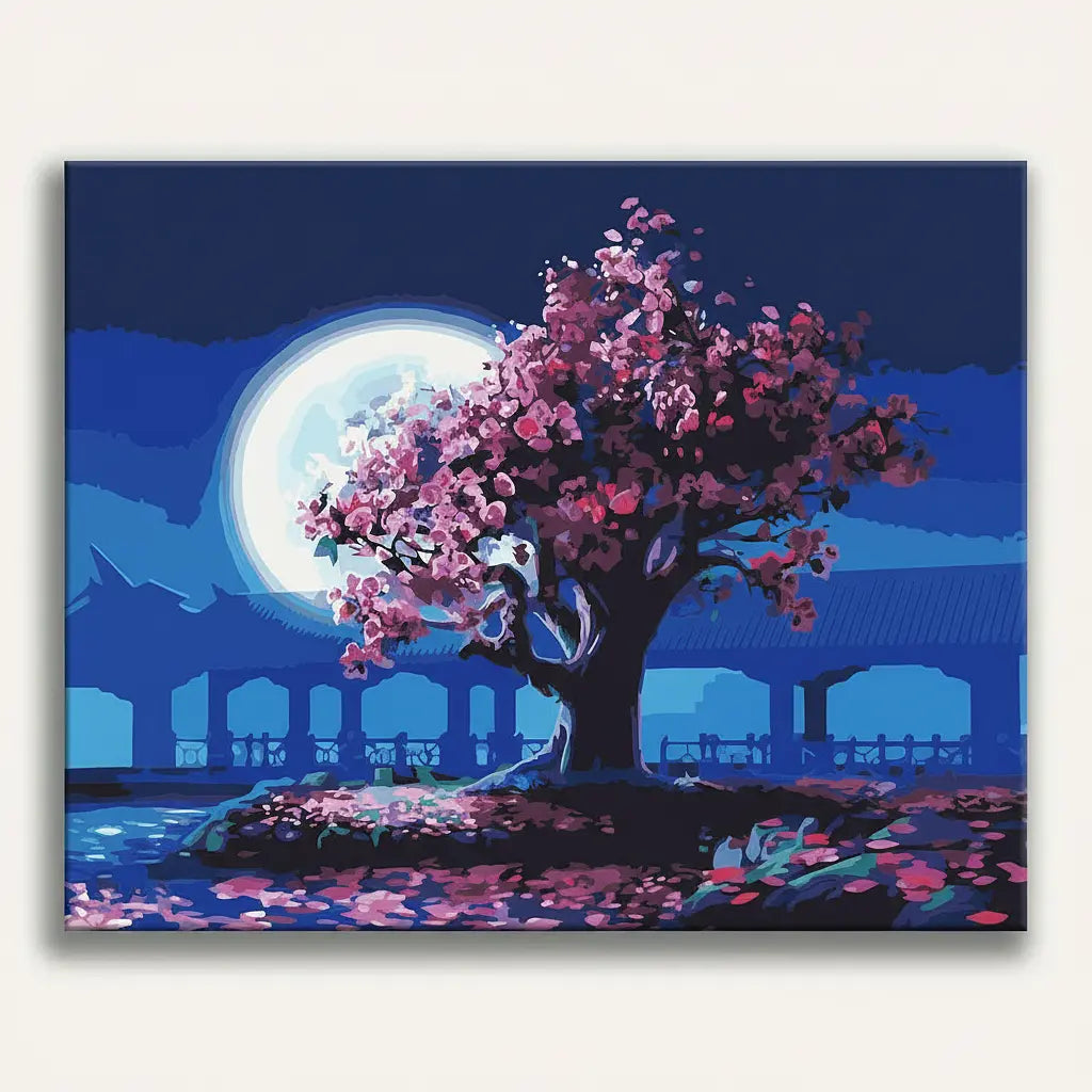 Moonlit Cherry Blossom | Paint By Numbers Kit
