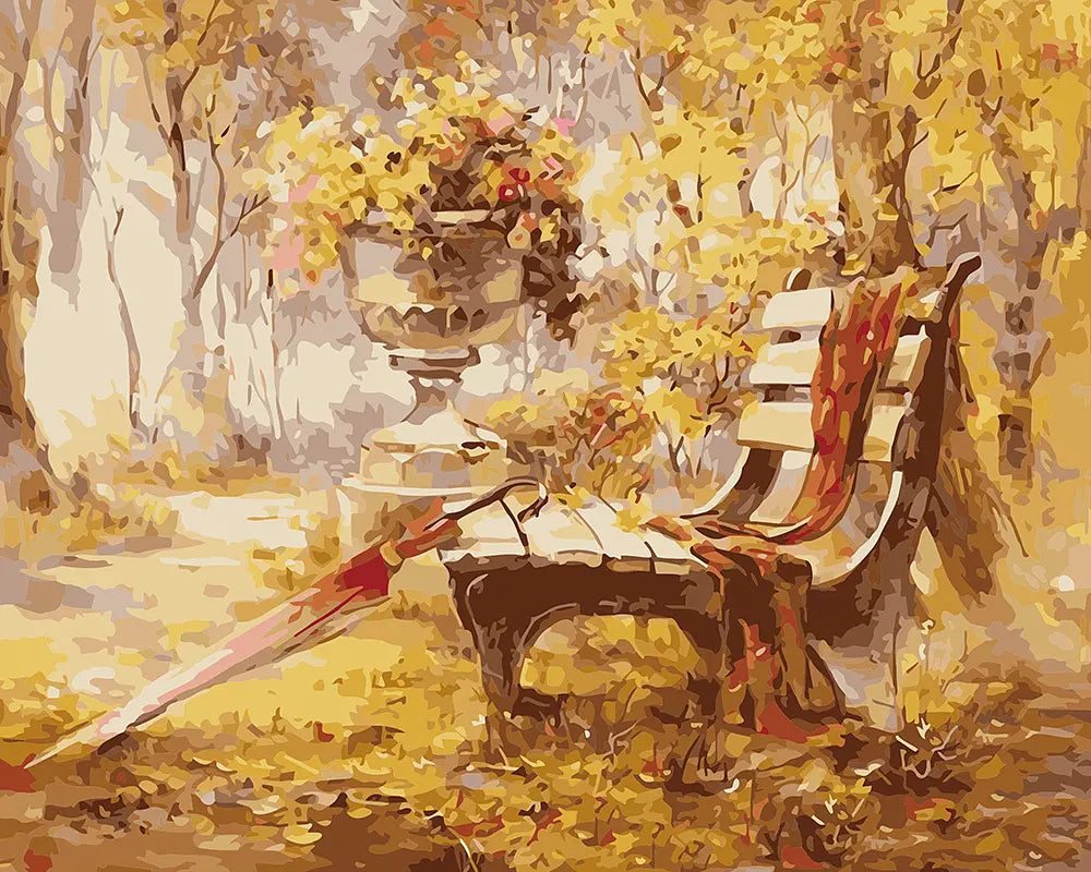 Autumn Park Bench