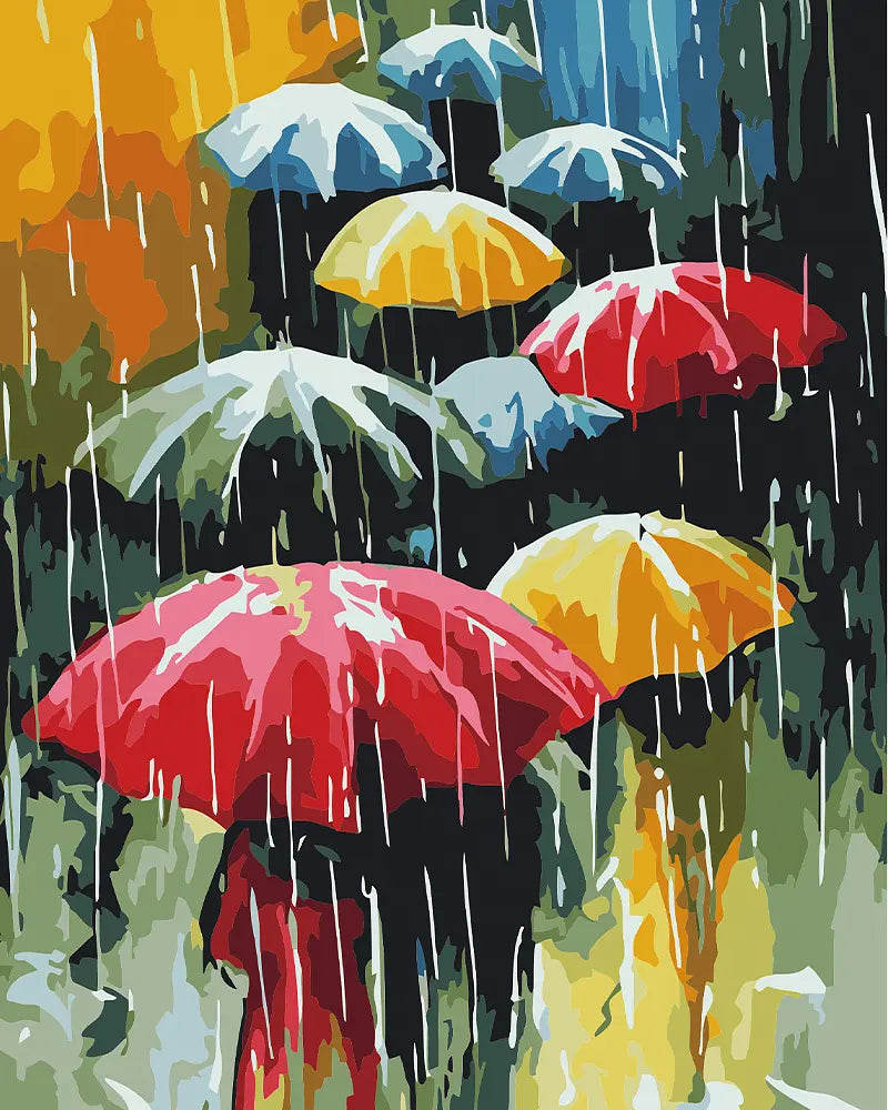 Umbrella Rain Scene