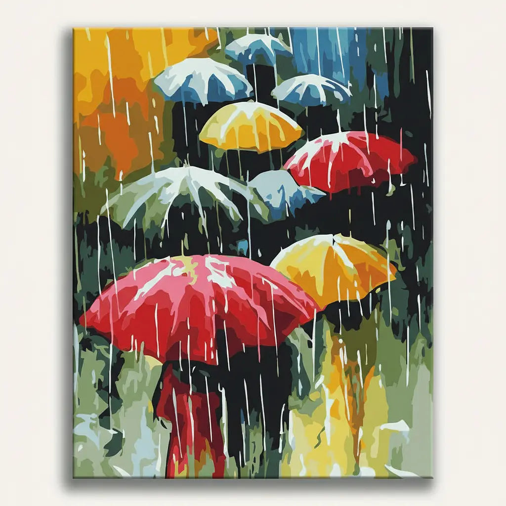 Umbrella Rain Scene