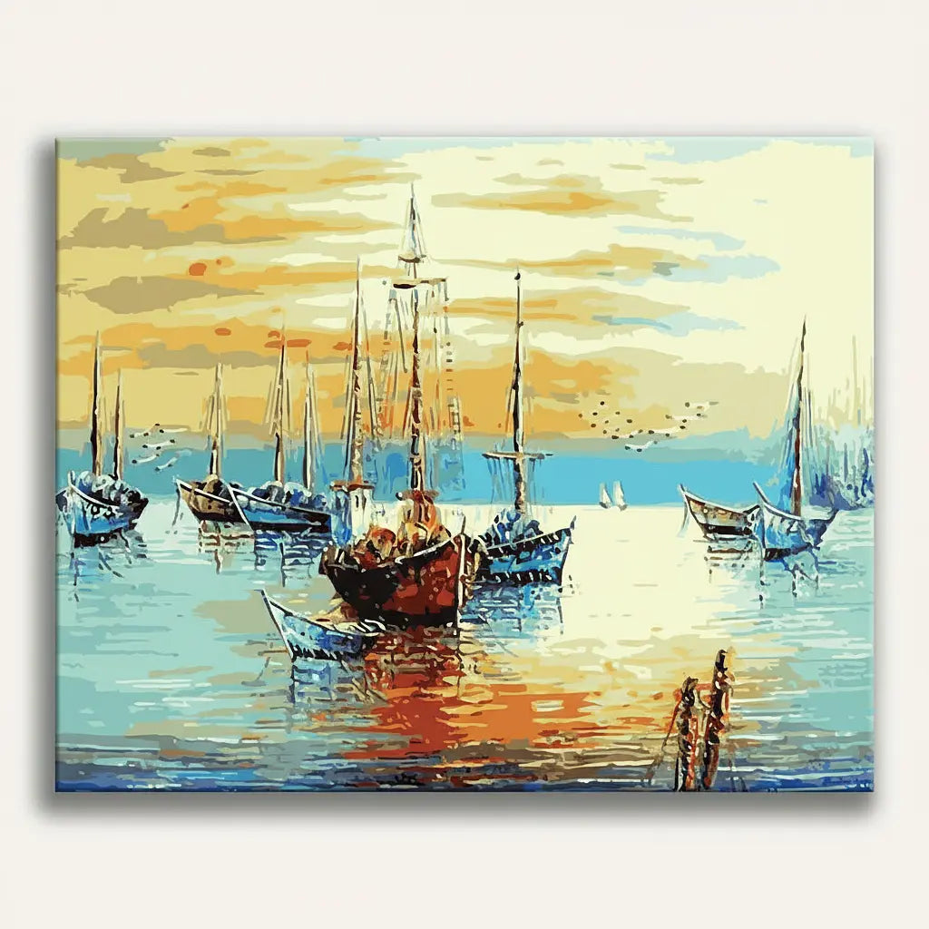 Harbor Boats Painting