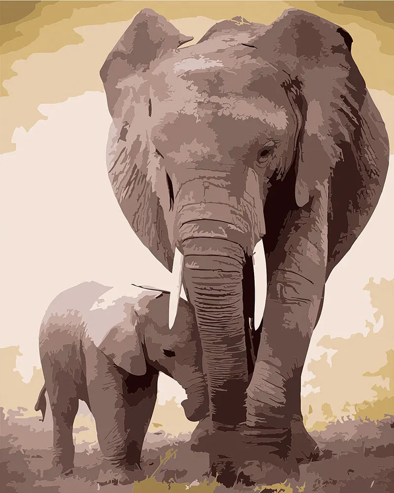 Elephant Family Paint