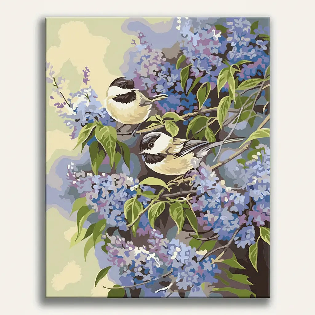 Birds in Lilacs