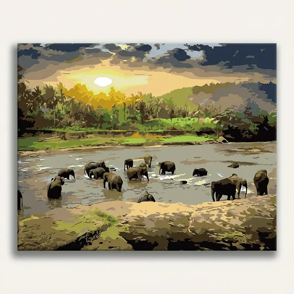 Elephant River Sunset