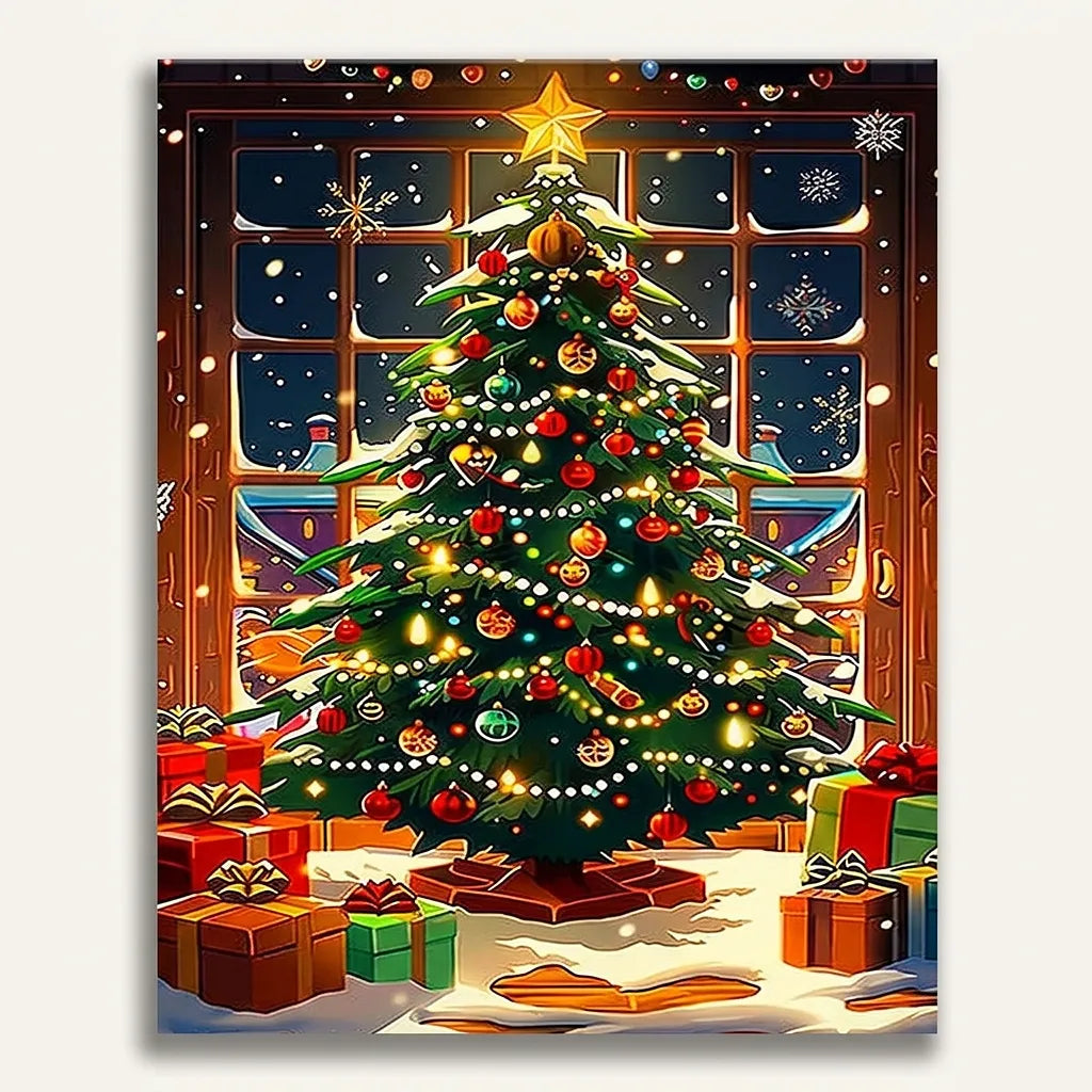 Whimsical Christmas Tree Night | Paint By Numbers Kit