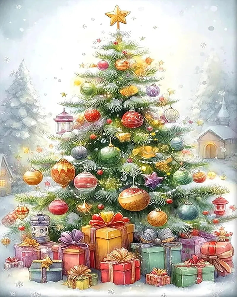 Pastel Christmas Ornaments | Paint By Numbers Kit