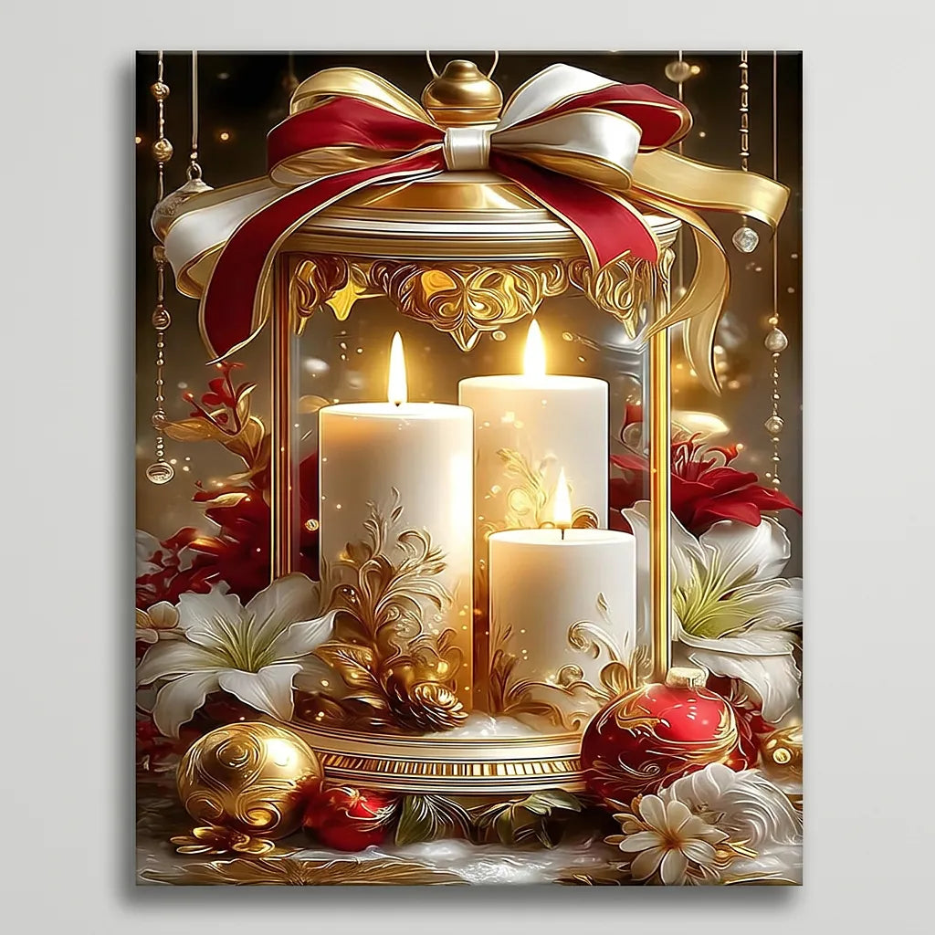Golden Lantern Candles | Paint By Numbers Kit