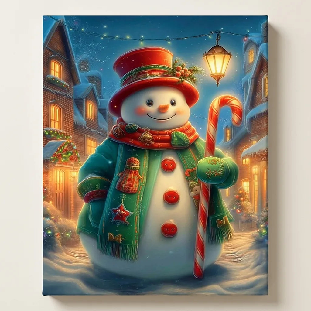 Candy Cane Snowman | Paint By Numbers Kit