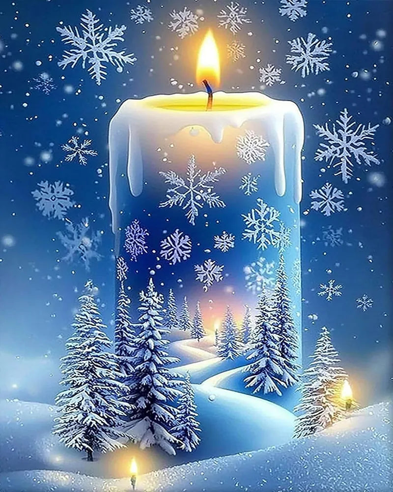 Snowflake Candle Path | Paint By Numbers Kit