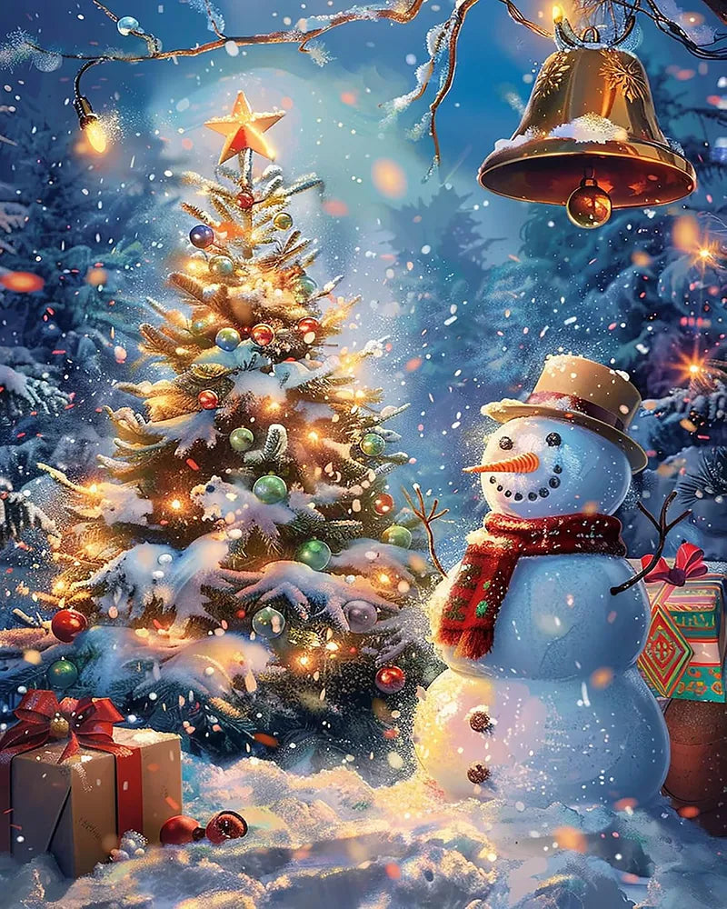 Snowman Tree Bell | Paint By Numbers Kit