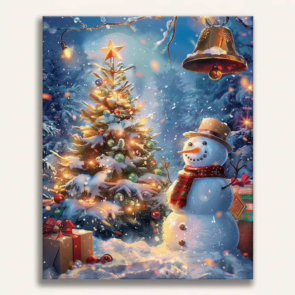 Snowman Tree Bell | Paint By Numbers Kit