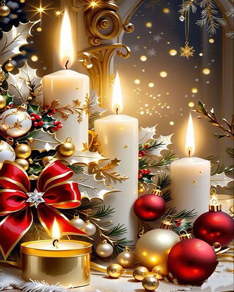 Candlelight Holly Bouquet | Paint By Numbers Kit
