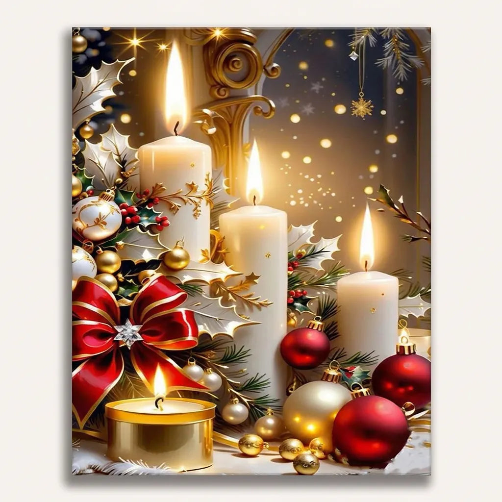 Candlelight Holly Bouquet | Paint By Numbers Kit