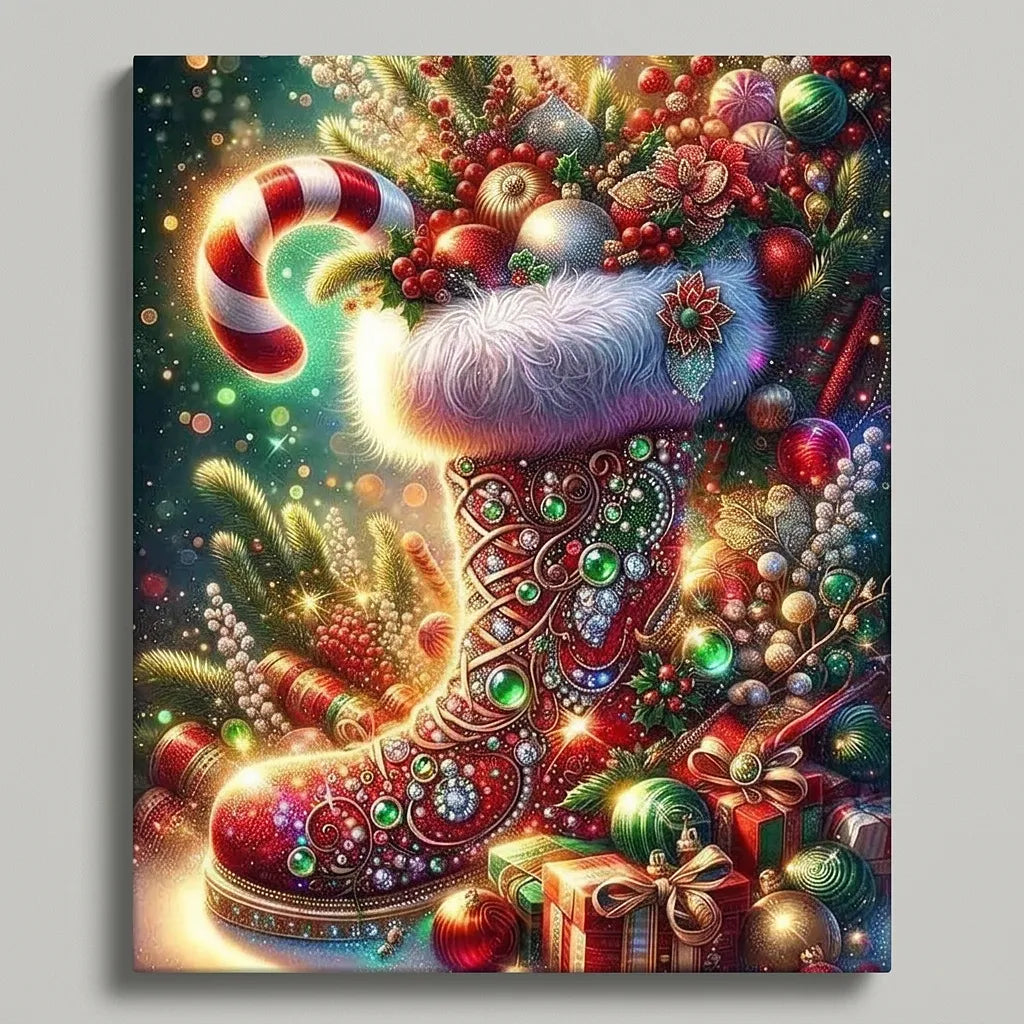 Jeweled Christmas Stocking | Paint By Numbers Kit