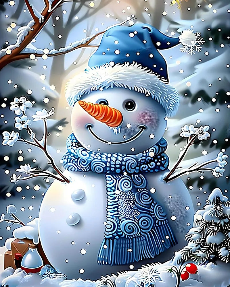 Swirl Scarf Snowman | Paint By Numbers Kit