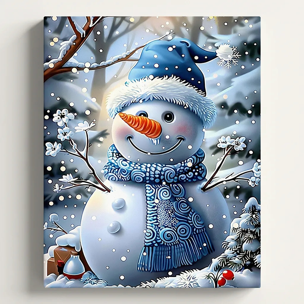 Swirl Scarf Snowman | Paint By Numbers Kit