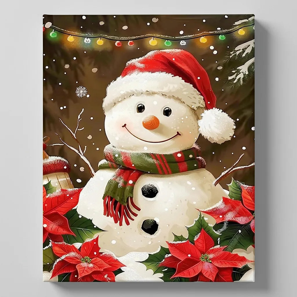 Santa Hat Snowman Scarf | Paint By Numbers Kit