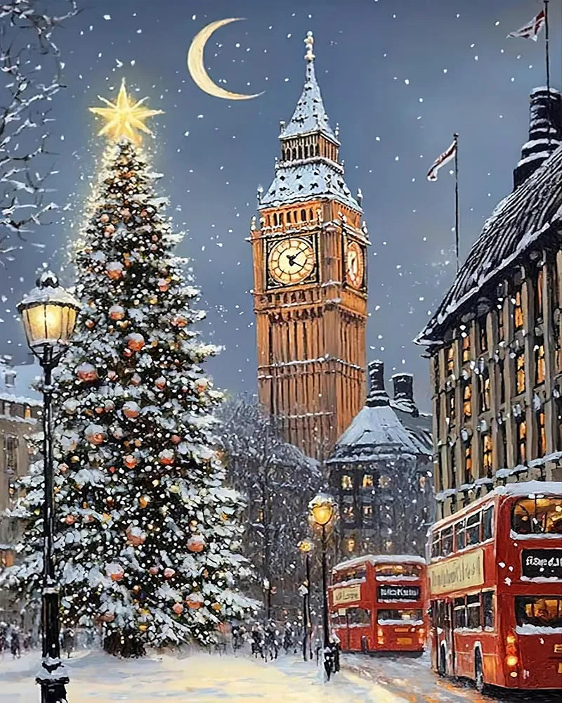 Big Ben Christmas Eve | Paint By Numbers Kit