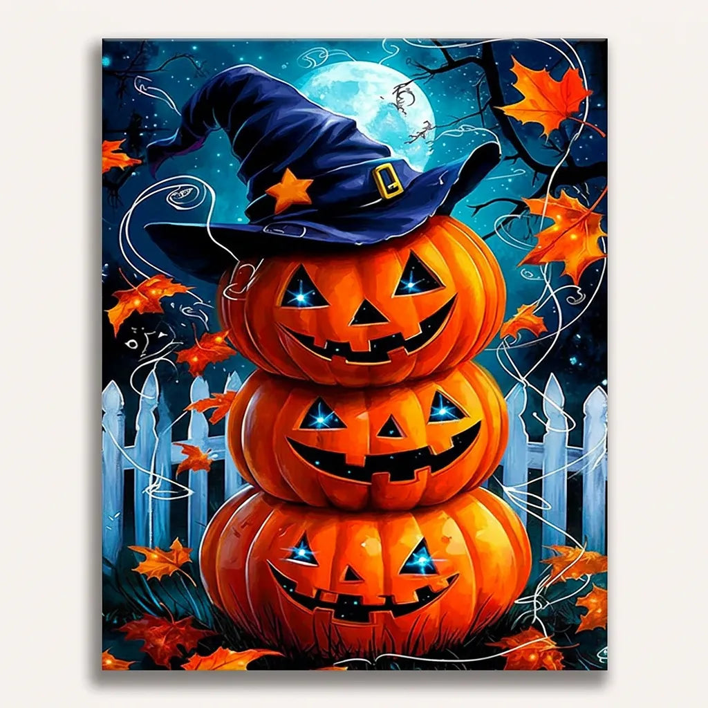 Witch Hat Pumpkin Stack | Paint By Numbers Kit