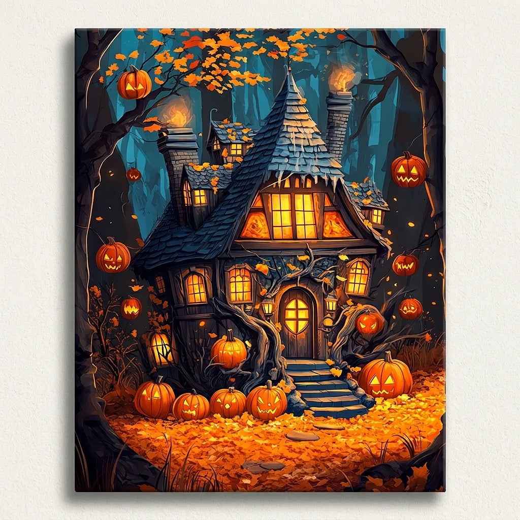 Haunted Pumpkin Cottage | Paint By Numbers Kit