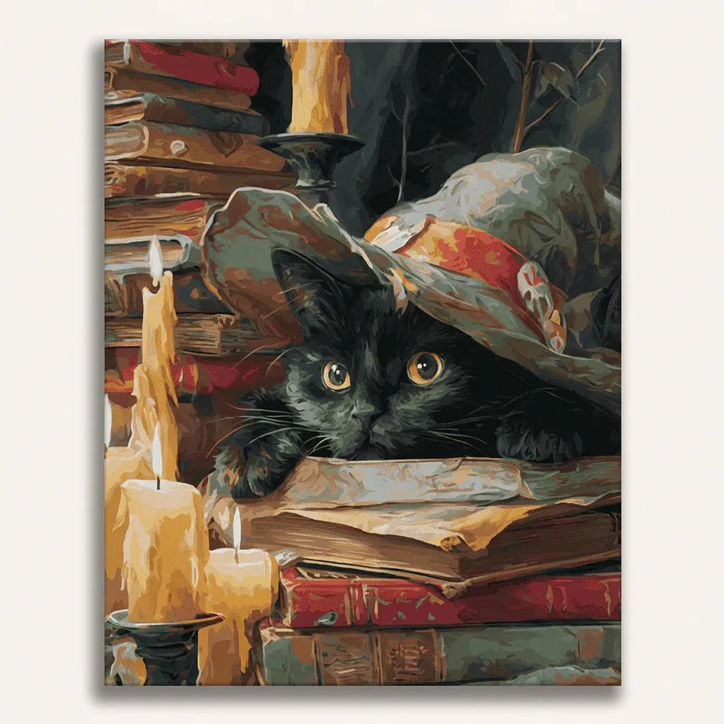 Candlelit Cat Grimoire | Paint By Numbers Kit