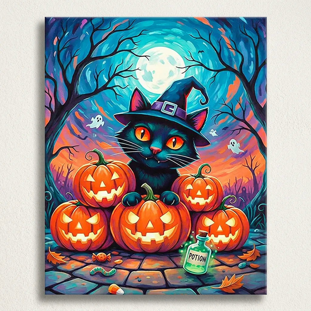 Potion Cat Pumpkins | Paint By Numbers Kit