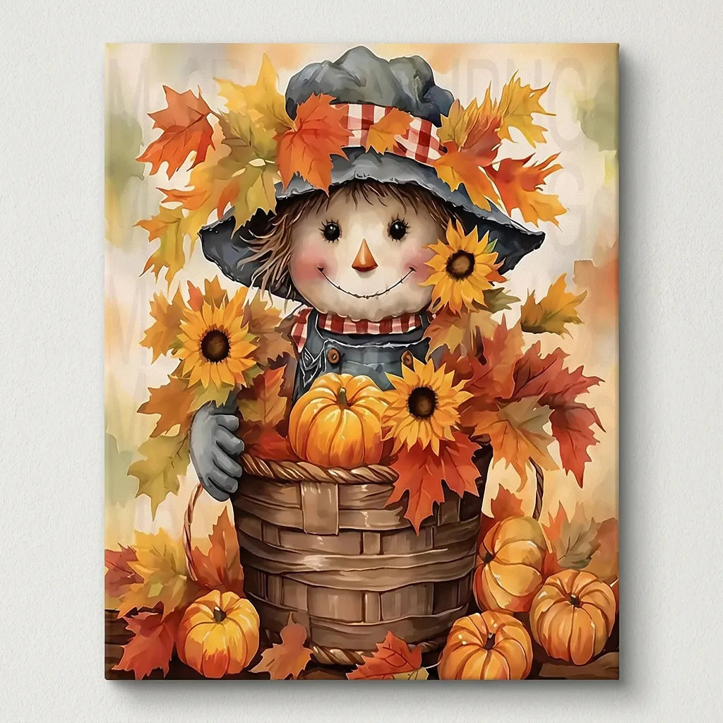 Sunflower Harvest Scarecrow | Paint By Numbers Kit