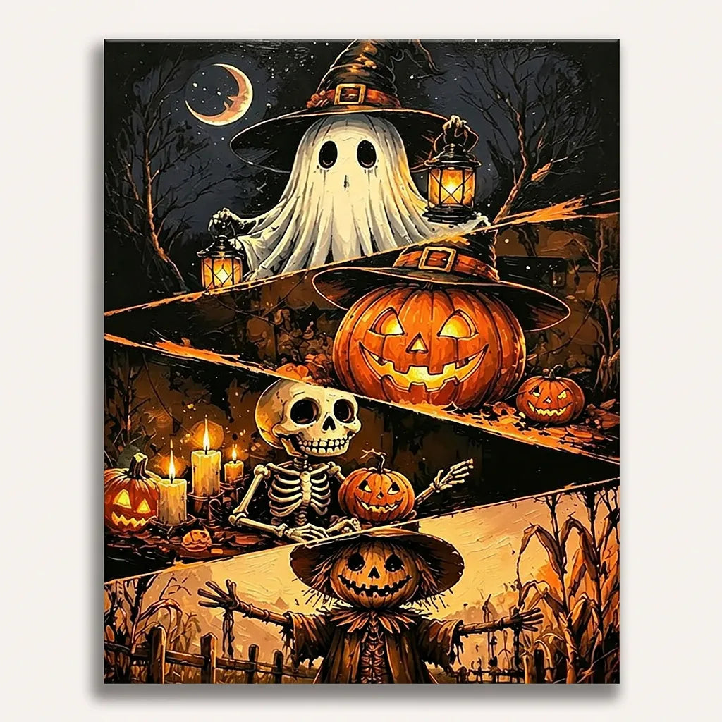 Ghost Skeleton Scarecrow | Paint By Numbers Kit