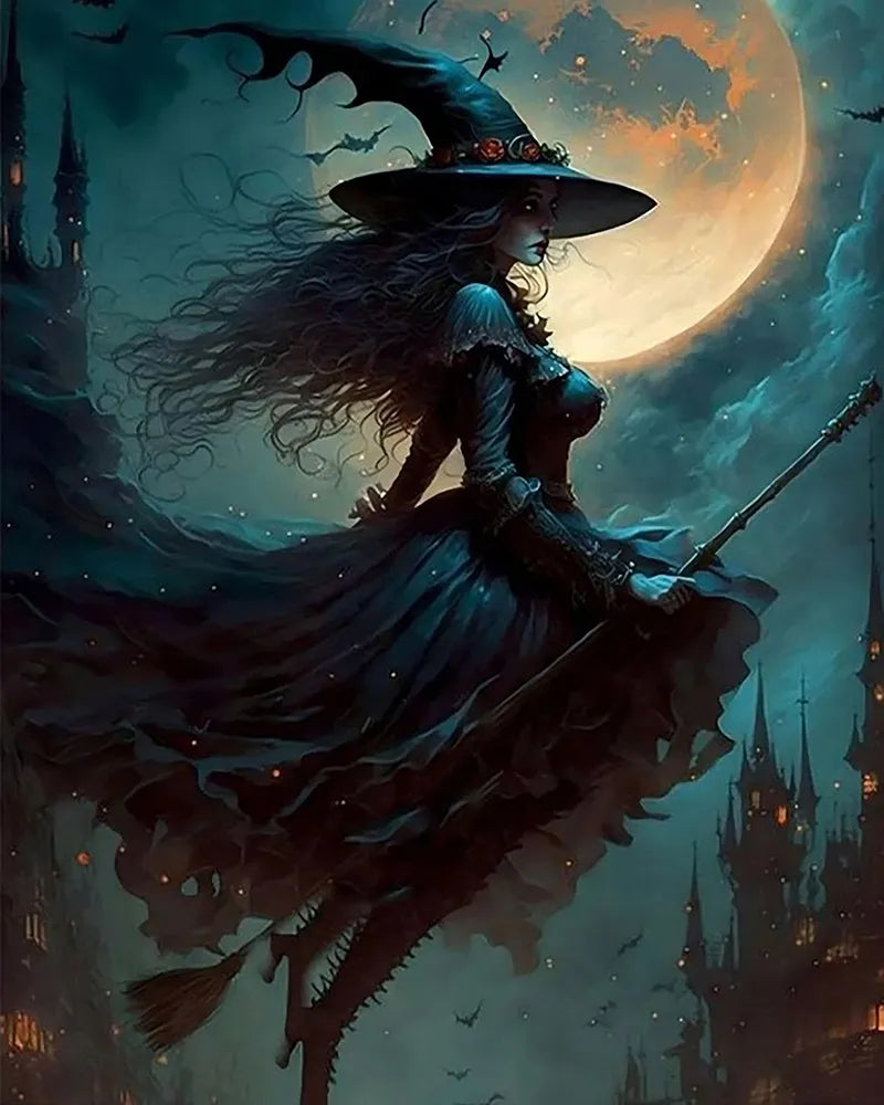 Moonlit Witch Flight | Paint By Numbers Kit