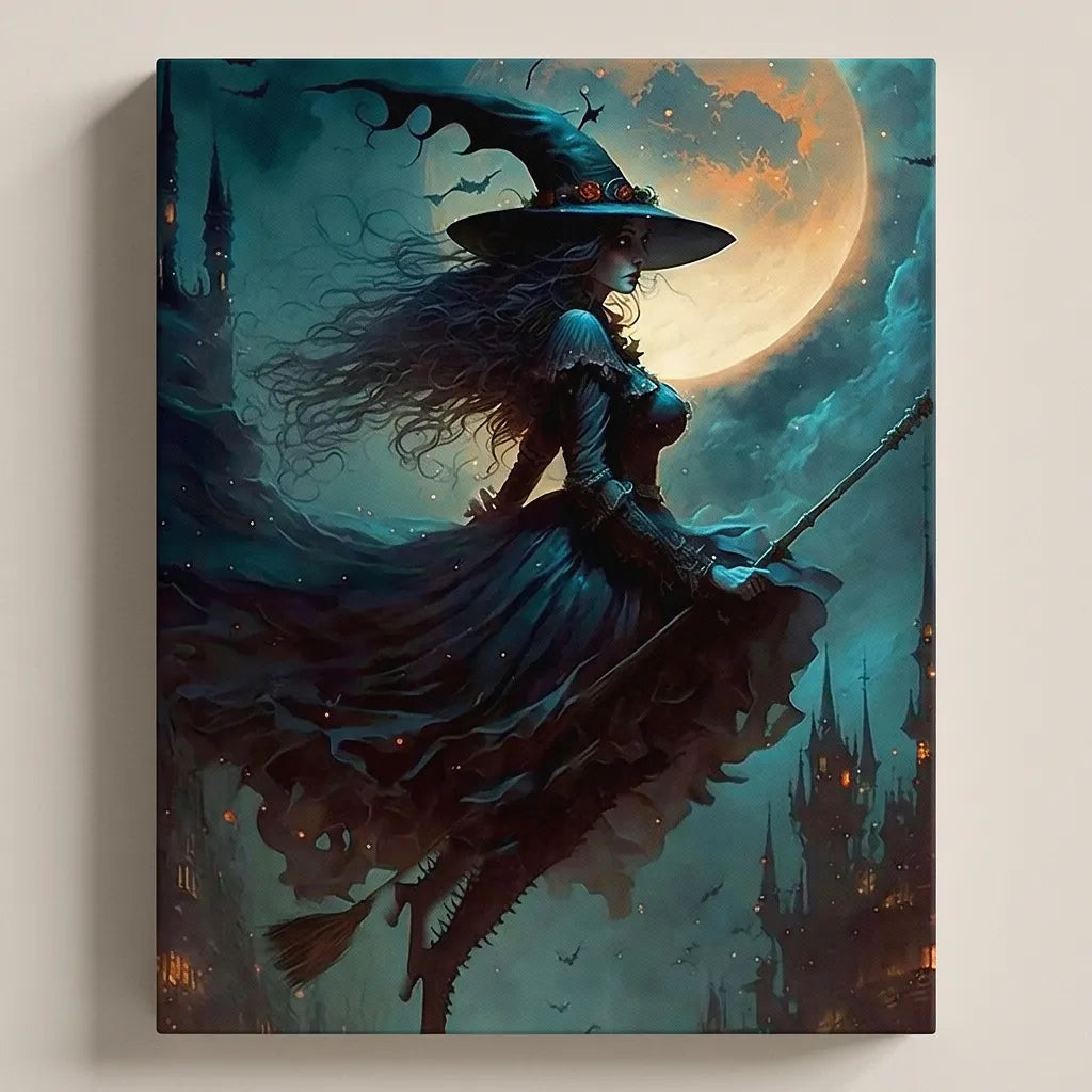 Moonlit Witch Flight | Paint By Numbers Kit