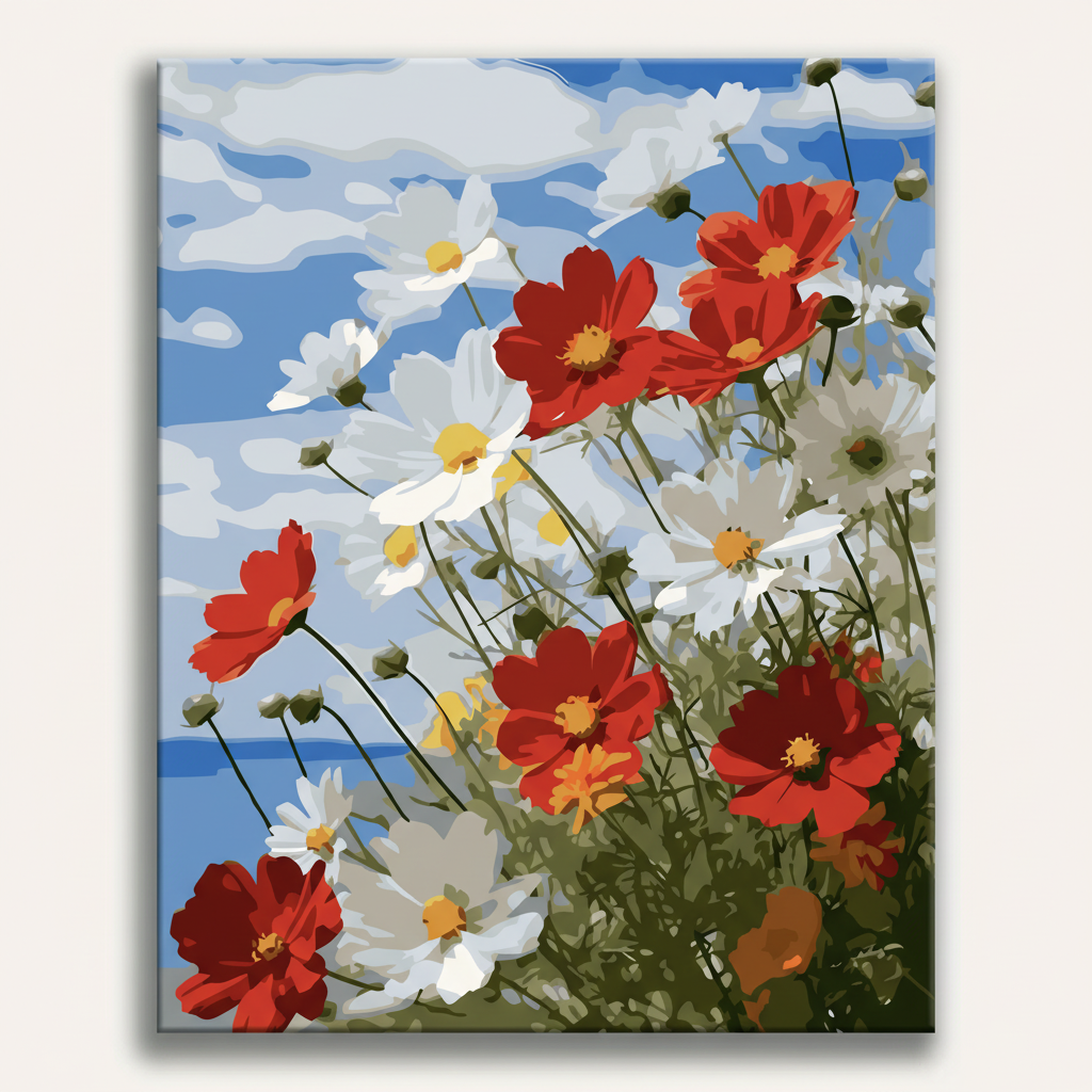 Cosmos Flower Garden | Paint By Numbers Kit