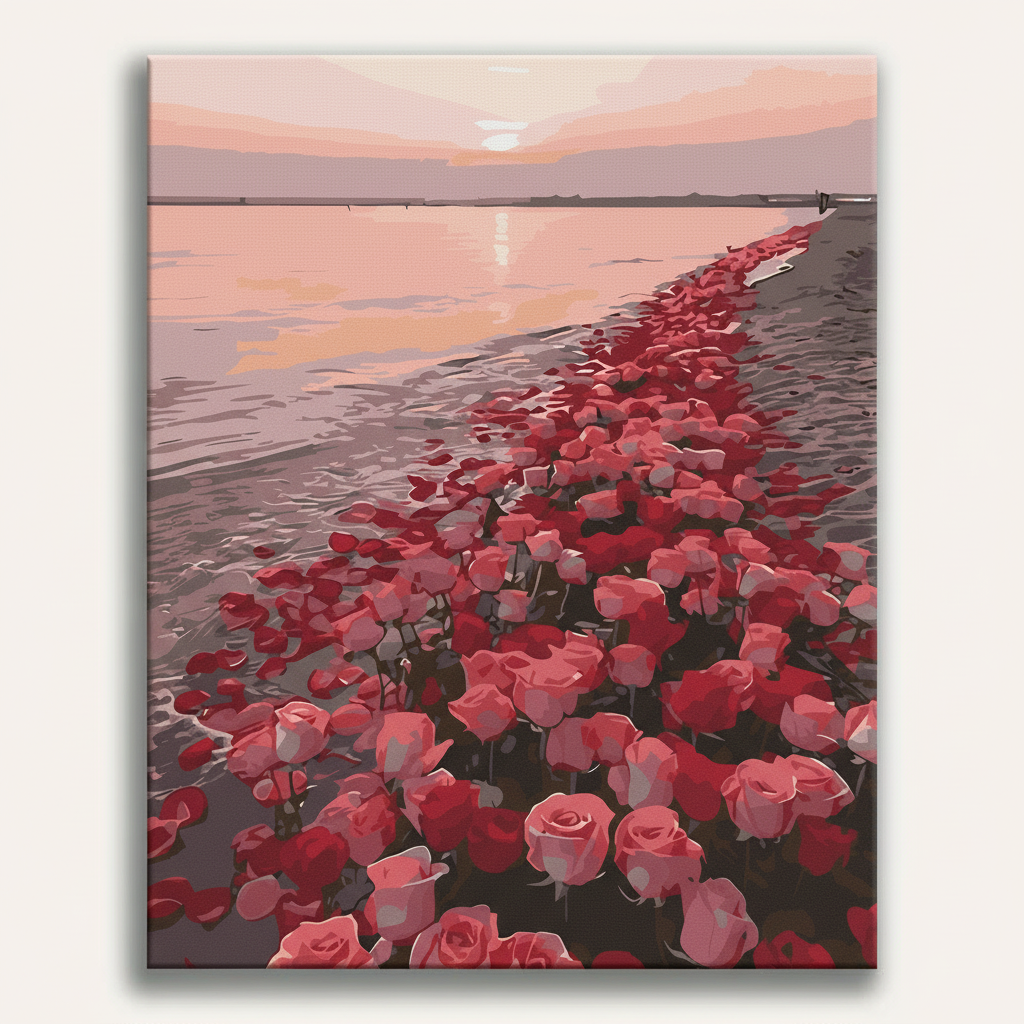 Rose Sunset Lake | Paint By Numbers Kit