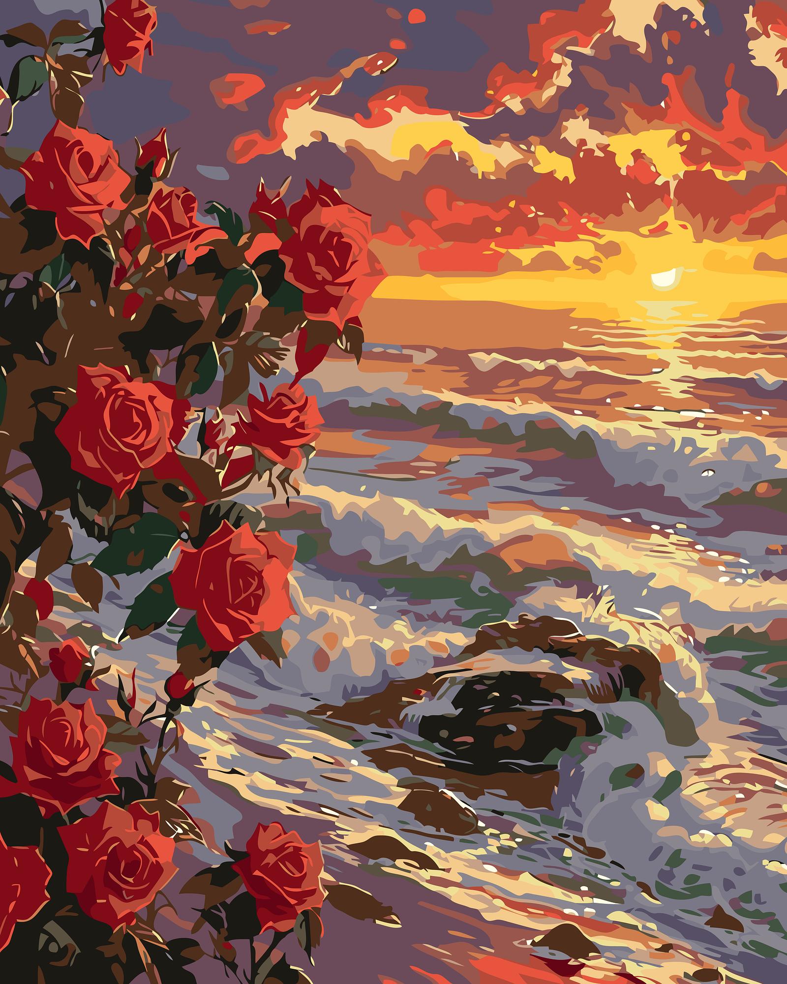 Roses Sunset Seascape | Paint By Numbers Kit