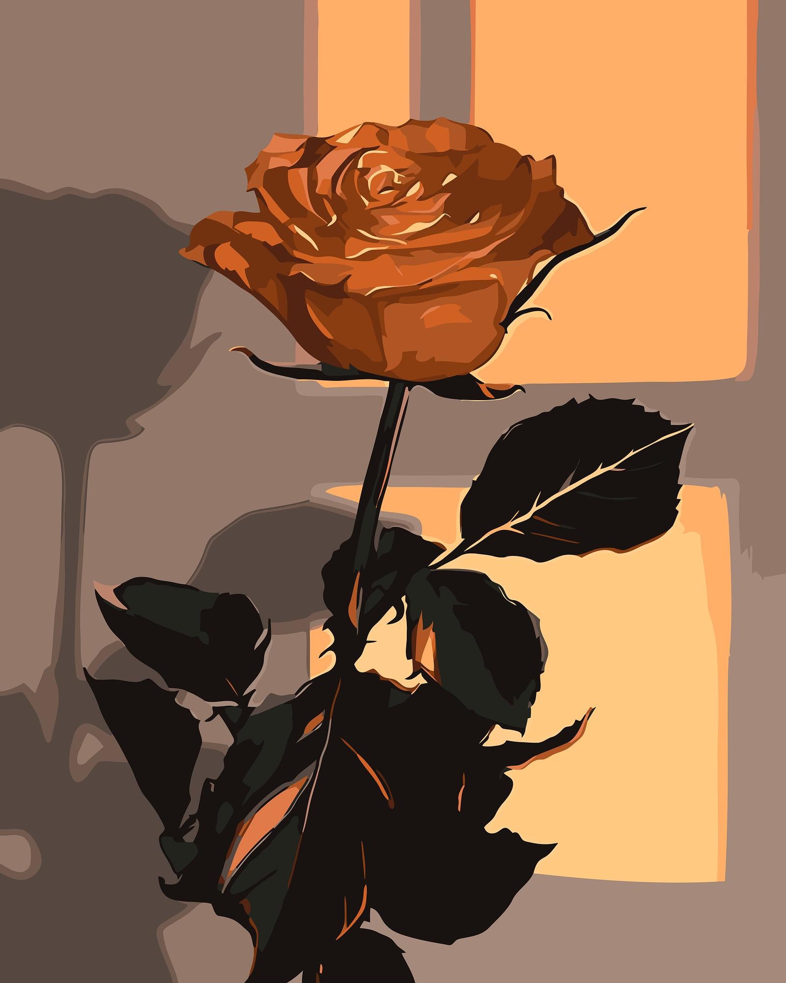 Orange Rose | Paint By Numbers Kit