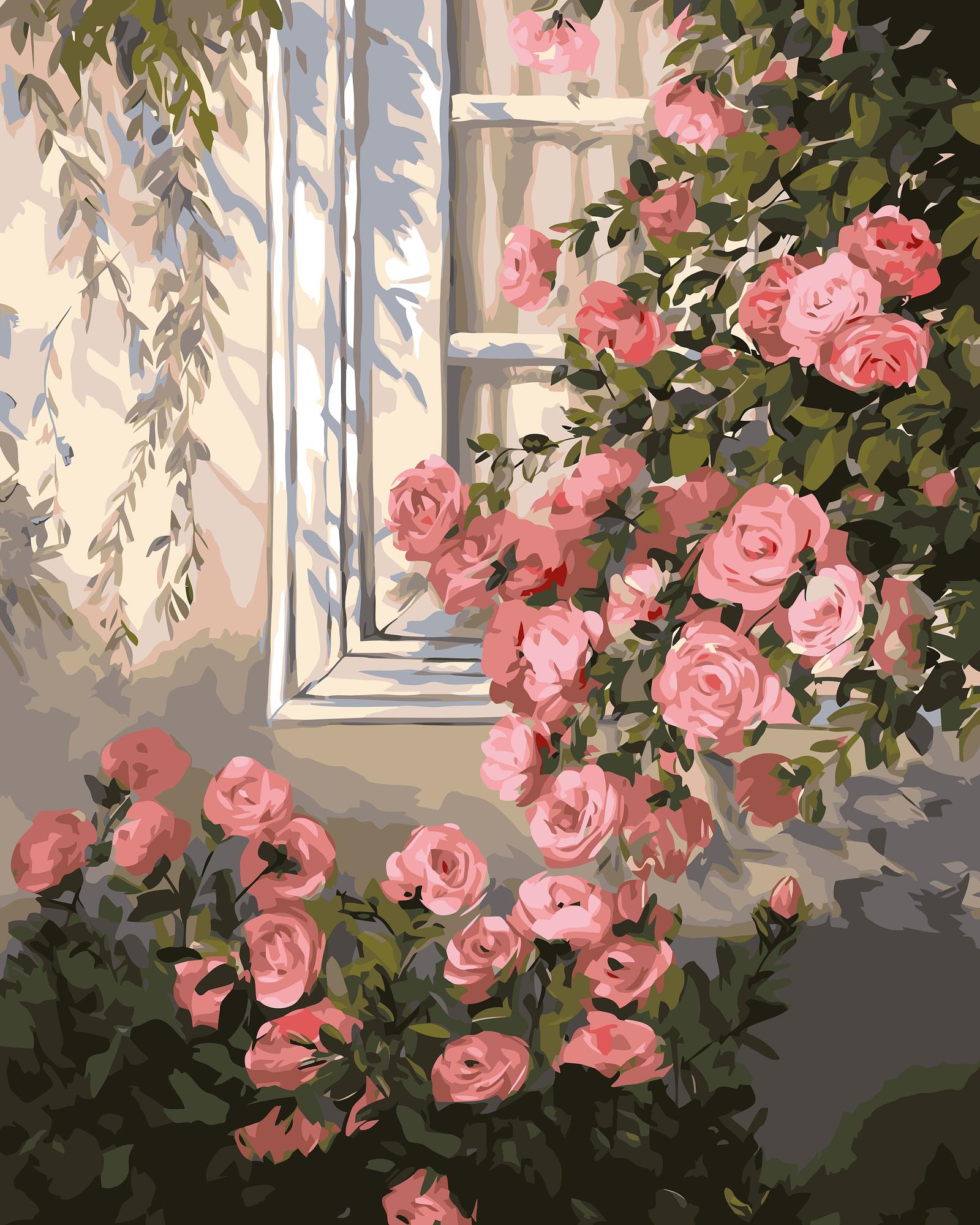 Rose Window Garden | Paint By Numbers Kit