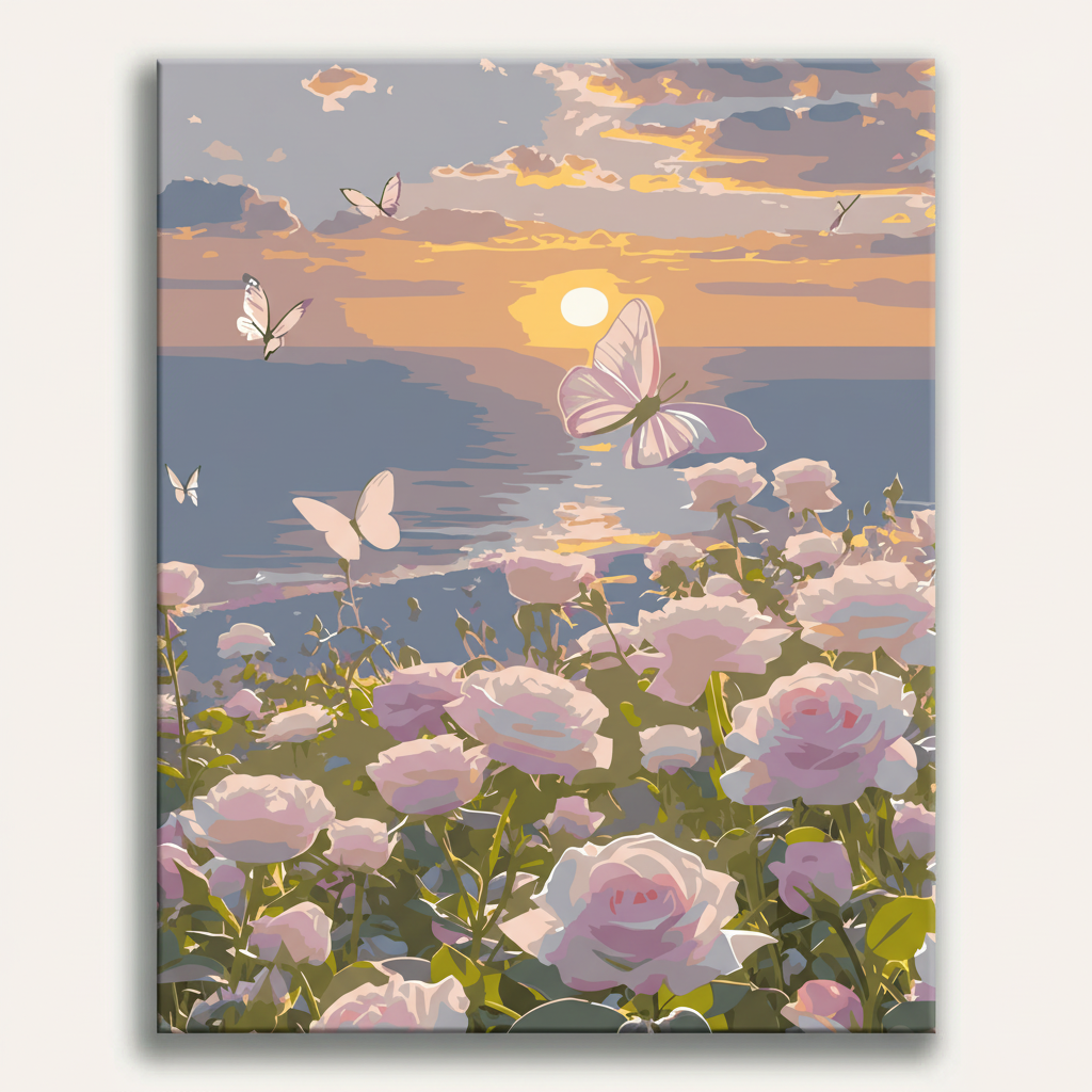 Butterfly Garden Sunset | Paint By Numbers Kit