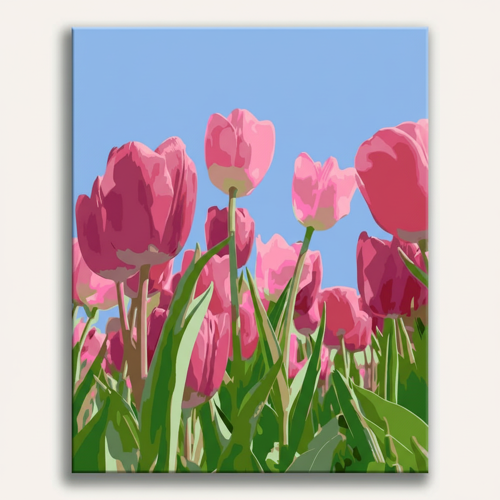 Pink Tulips Kit | Paint By Numbers Kit