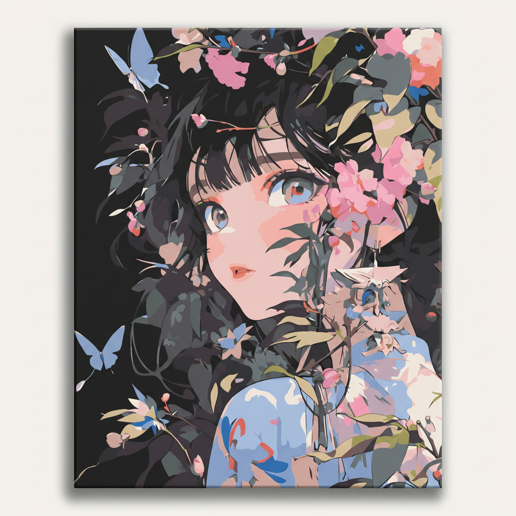 Anime Blossom Girl | Paint By Numbers Kit